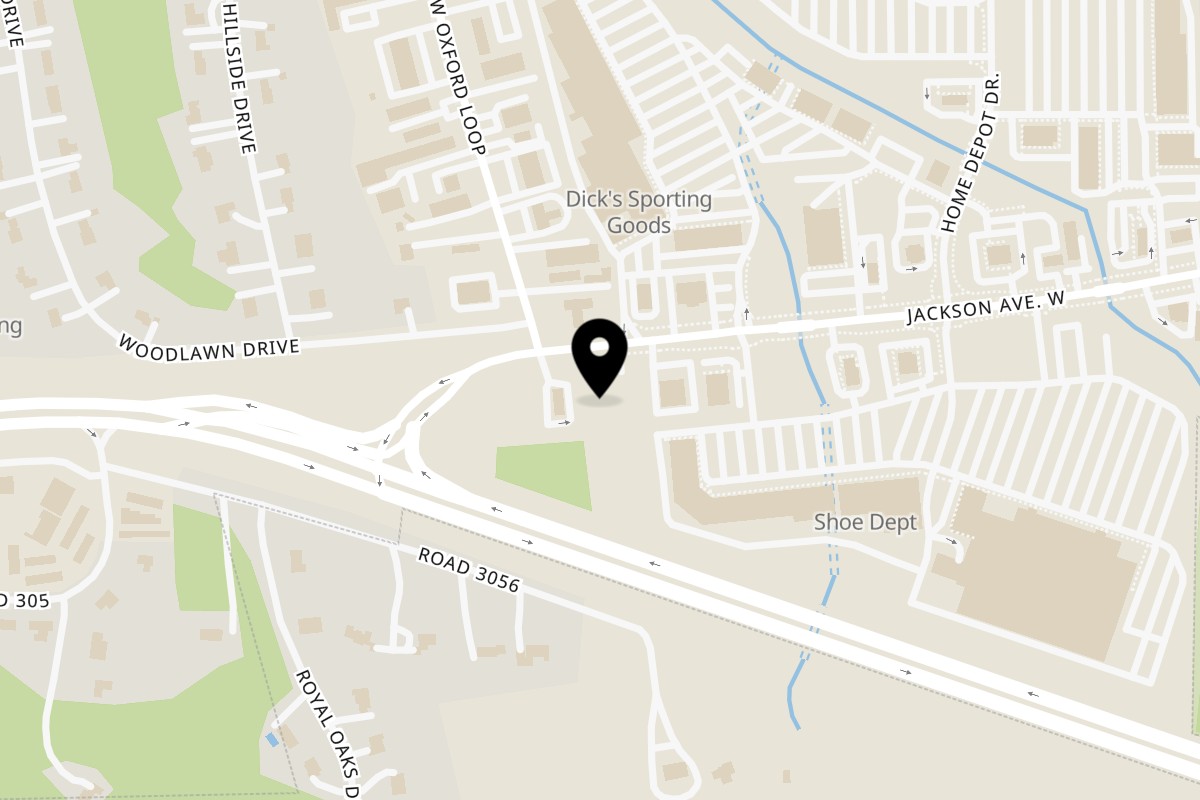 Map showing the location of Connie's Chicken Oxford on 2622 Jackson Ave W in Oxford